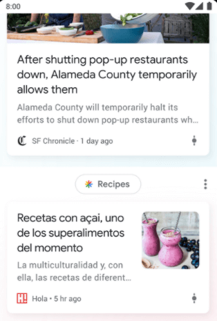 Multi language feature of Google Discover