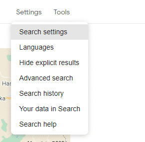 Changing search settings