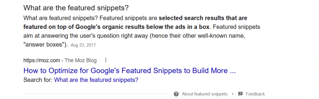 paragraph featured snippet